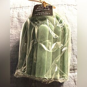 Green Unscented Pillar Candle